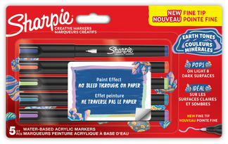 Sharpie – 5 Marqueurs Créatifs Pointe Fine – Couleurs Minérales Assorties