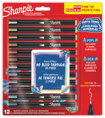 Sharpie – 12 Marqueurs Créatifs Pointe Fine – Couleurs Minérales Assorties