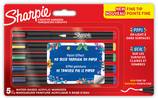 Sharpie – 5 Marqueurs Créatifs Pointe Fine – Couleurs Vives Assorties