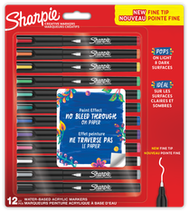 Sharpie – 12 Marqueurs Créatifs Pointe Fine – Couleurs Vives Assorties