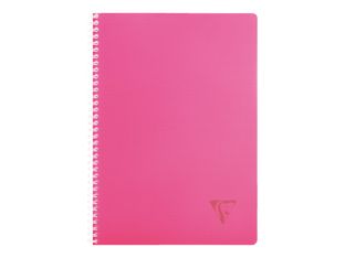 Clairefontaine Linicolor - Cahier polypro à spirale A4 (21x29,7cm) - 100 pages - petits carreaux (5x5mm) - disponible dans différentes couleurs
