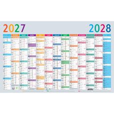 Calendrier Multicolore - 13 mois sur 1 face - 65 x 40,5 cm - Exacompta