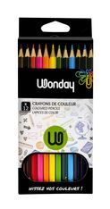Wonday - 12 Crayons de couleur - pointe moyenne