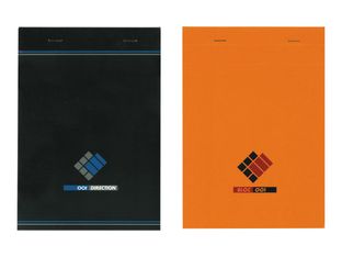 Hamelin - Bloc notes Direction - A4 - 200 pages - petits carreaux - noir ou orange