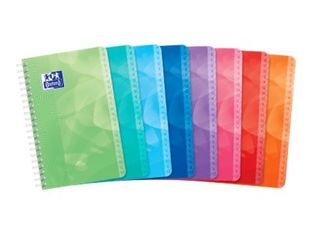 Oxford Polypro Lagoon - Répertoire polypro à spirale - 11 x 17 cm - 100 pages - petits carreaux - disponible dans différentes couleurs