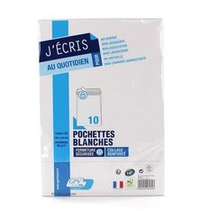 GPV - 10 pochettes blanches - C4 229x324 mm - 90 g/m² - sans fenêtre - blanc - bande adhésive