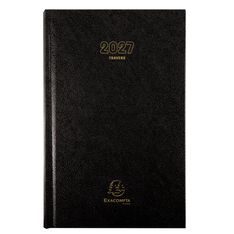 Agenda de bureau Carré - Travers horaire - 1 jour par page - 13,5 x 21 cm - noir - Exacompta