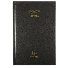 Agenda de bureau Couronne - Euros et Cents - 1 jour par page - 11 x 17 cm - noir - Exacompta