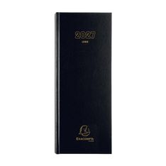 Agenda de bureau Long - Euros et Cents - 1 jour par page - 13,5 x 34 cm - noir - Exacompta