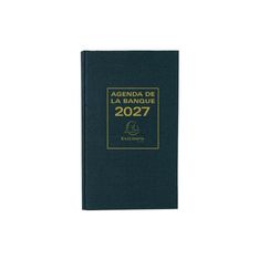 Agenda de bureau Banquier Large - Euros et Cents - 1 volume - 2 pages par jour - 17,5 x 28 cm - Noir - Exacompta