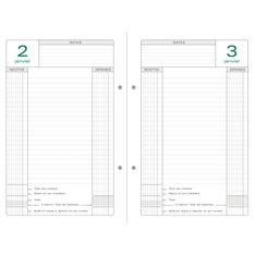Recharge d'agenda de bureau Perpétuel Caisse - 1 jour par page - 16 x 24 cm - feuillets mobiles 2 trous - Exacompta