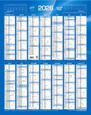 Quo Vadis - Calendrier vertical 12 mois sur 1 face - 43 x 55 cm - bleu