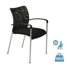 Chaise JULIA - avec accoudoirs - assise et dossier noir