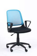 Fauteuil de bureau DAKOTA - accoudoirs rabattables - noir et bleu