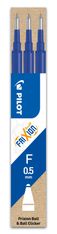 Pilot Frixion Ball - 3 Recharges pour rollers effaçables - 0,5 mm - bleu