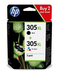 HP 305XL - Pack de 2 - noir et 3 couleurs - cartouche d'encre originale (6ZA94AE)