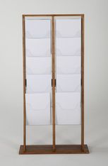INOVSHOP - Présentoir de journaux de sol - 2 x 5 compartiments A4 - bois foncé