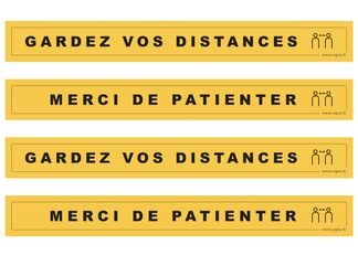 CEP - Lot de 4 bandes autocollantes de signalisation au sol