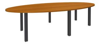 Table de réunion ovale - L280 cm - pieds exprim carbone - Plateau imitation merisier 