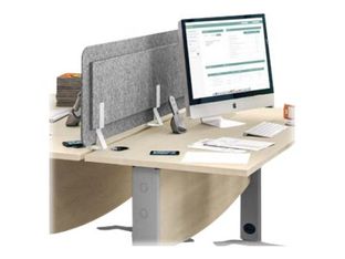 Écran de séparation acoustique pour bureau (sans support de fixation) - L120 x H43 cm - gris chiné