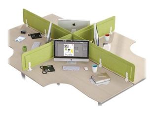 Écran de séparation acoustique pour bureau (sans support de fixation) - L180 x H43 cm - vert chartreux