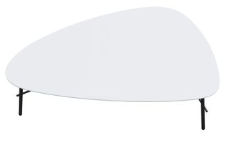 Table basse LAZY - L93 x P50 x H40 cm - pieds acier noir - plateau blanc