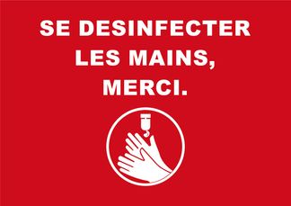 Novus Dahle - Tapis de distanciation sociale - désinfection mains-  85x120 - rouge