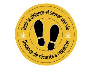 Logistipack - Sticker rond de sol distanciation - 40 cm de diamètre