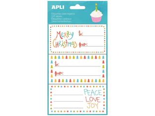 Apli Agipa - 9 Étiquettes cadeau Joyeux Noël - 76 x 39 mm