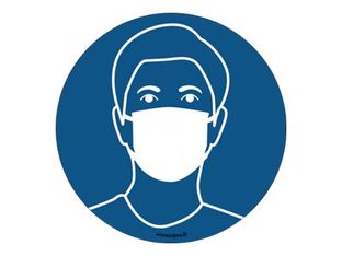 Take Care by CEP - Sticker de signalisation au sol : port du masque obligatoire - 45 cm de diamètre