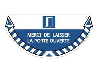 Take Care by CEP - Sticker de signalisation 1/2 lune : laisser la porte ouverte