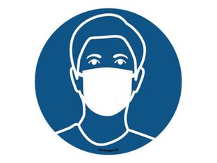 Take Care by CEP - Sticker de signalisation mural : port du masque obligatoire - 30 cm de diamètre