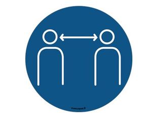 Take Care by CEP - Sticker de signalisation mural : respecter la distance de sécurité - 30 cm de diamètre