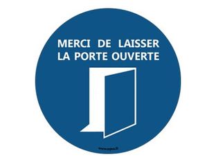 Take Care by CEP - Sticker de signalisation mural : laisser la porte ouverte - 30 cm de diamètre