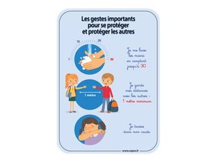 Take Care by CEP - Affiche de sécurité scolaire Les gestes barrières - A4