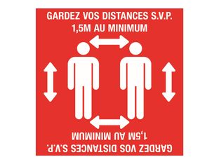 Pickup - Adhésif de signalisation au sol "gardez vos distances" - 28 x 28 cm
