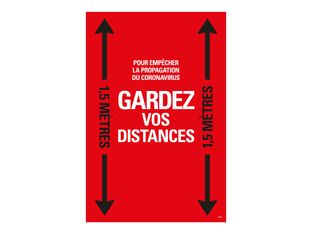 Pickup - Adhésif de signalisation au sol "gardez vos distances" - rouge - 60 x 90 cm