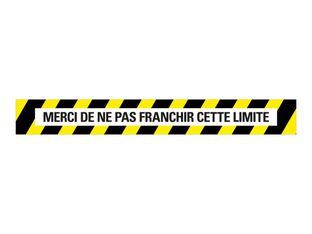 Pickup - Adhésif de signalisation au sol "merci de ne pas franchir cette limite" - 80 x 10 cm - jaune/noir