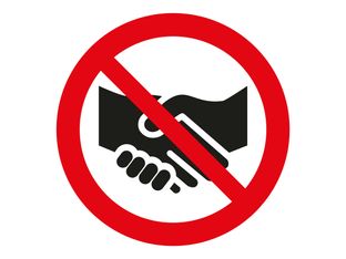 Pickup - Adhésif rond "ne pas serrer les mains" - 15 cm de diamètre