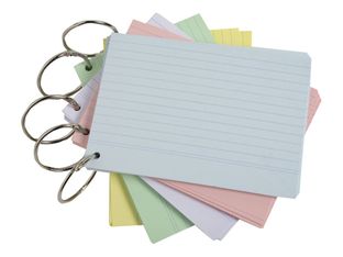 Exacompta Flashcars - 50 Bristols pour révisions sous anneau - 10,5 x 14,8 cm - ligné - couleurs assorties