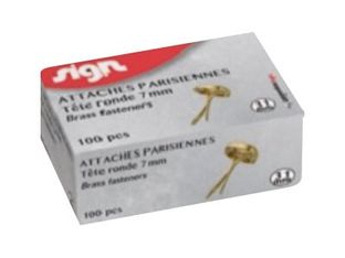 Sign - 100 attaches parisiennes - 15 mm - laiton