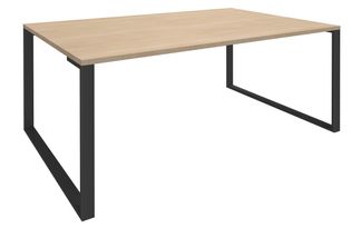 Bureau LOFTER Manager - L180 x P100 x H72,5 cm - sans console - pieds carbone - plateau imitation chêne clair