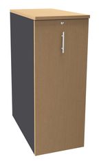 Caisson TOWER - L44 x H114 x P80 cm - 3 tablettes + 1 support DS réglable - structure anthracite - dessus et façade imitation hêtre