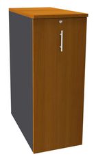 Caisson TOWER - L44 x H114 x P80 cm - 3 tablettes + 1 support DS réglable - structure anthracite - dessus et façade imitation merisier