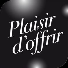 Logistipack - Etiquette cadeaux Plaisir d'offrir noir - 33 mm