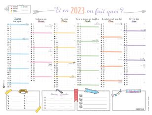 Oberthur Bullet - Calendrier 6 mois par face - 33,5 x 43 cm