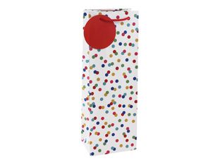 Clairefontaine Eurowrap - Sac cadeau bouteille - 12,7 cm x 9 cm x 35,5 cm - pois