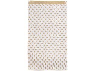Clairefontaine - 50 Pochettes cadeau kraft - 21 cm x 7 cm x 37 cm - pois/fond blanc