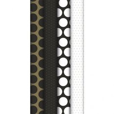 Clairefontaine Excellia - Papier cadeau - 70 cm x 2 m - 80 g/m² - différents modèles à pois or et noir