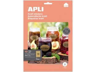 Apli Agipa - 180 Étiquettes ovales kraft - 63,5 x 42,3 mm - réf 17378